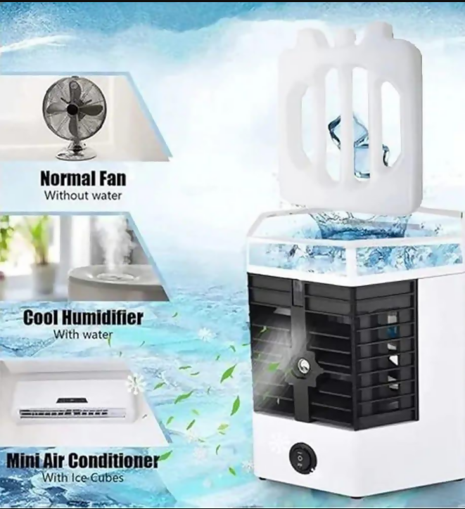 Mini Air Cooler White Portable Quiet Cooling