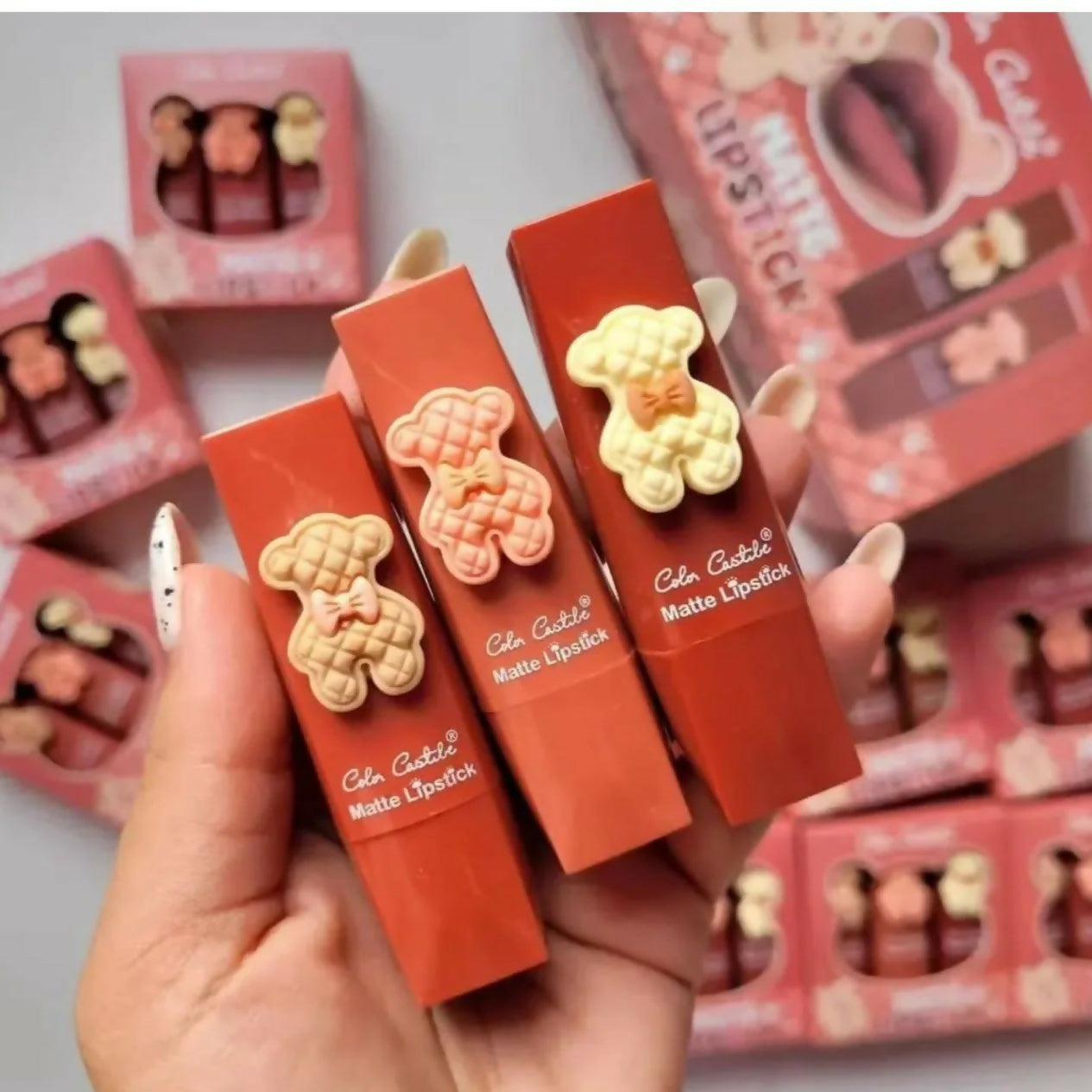 Color Castile Bear Shape Matte Lipsticks