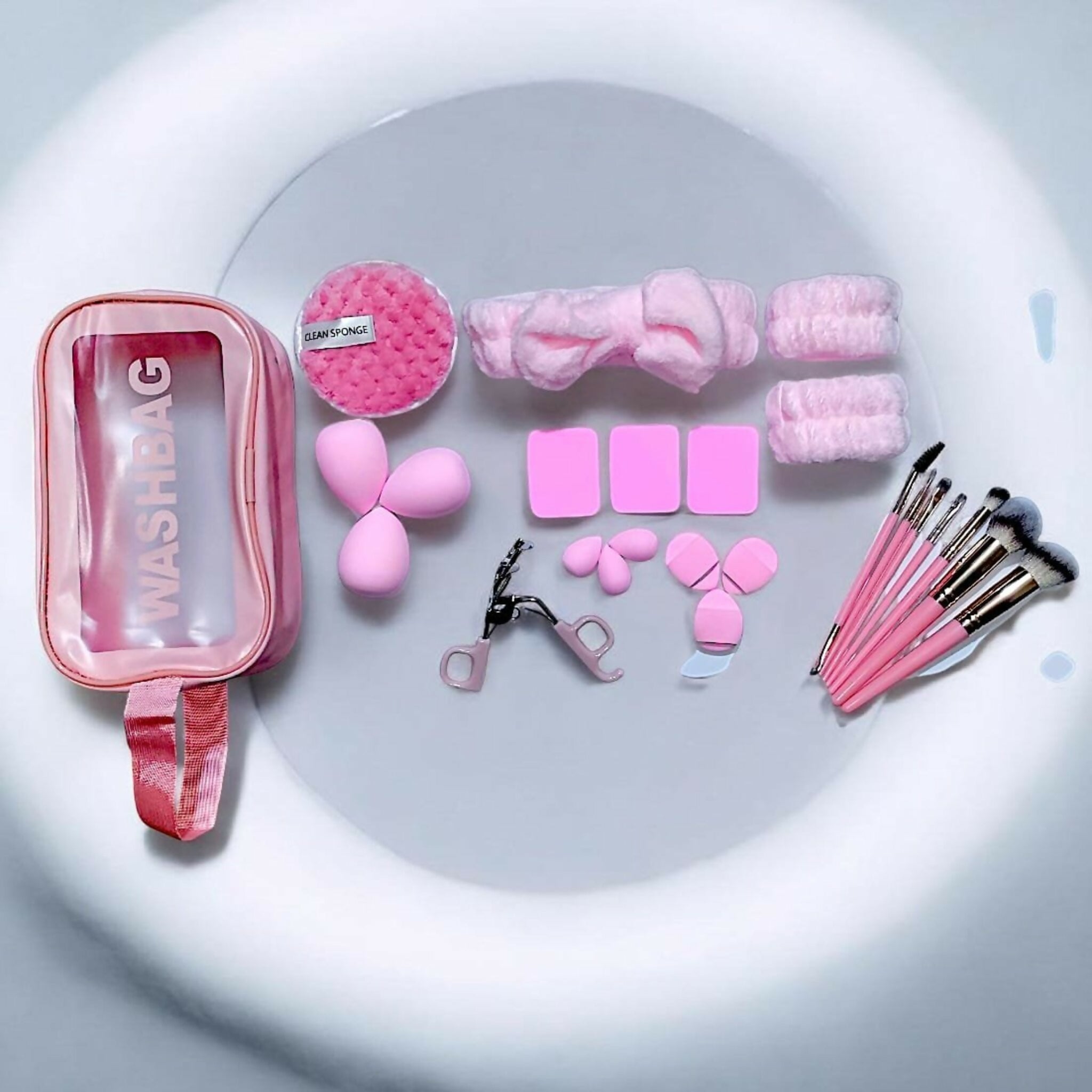 Multipurpose Travel Makeup Kit with Brushes, Beauty Blenders and Accessories Set