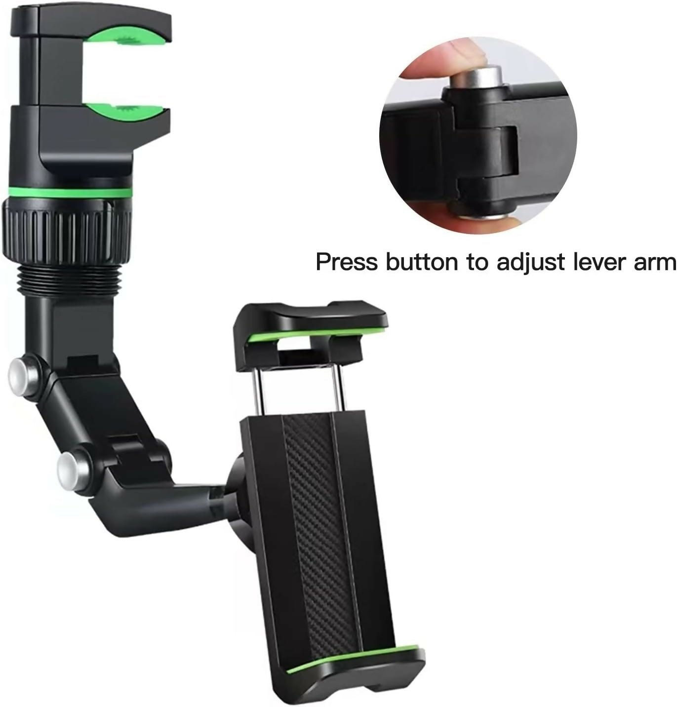 Universal Car Rearview Mirror Phone Holder | Hands-Free Adjustable Mount for Smartphones & GPS