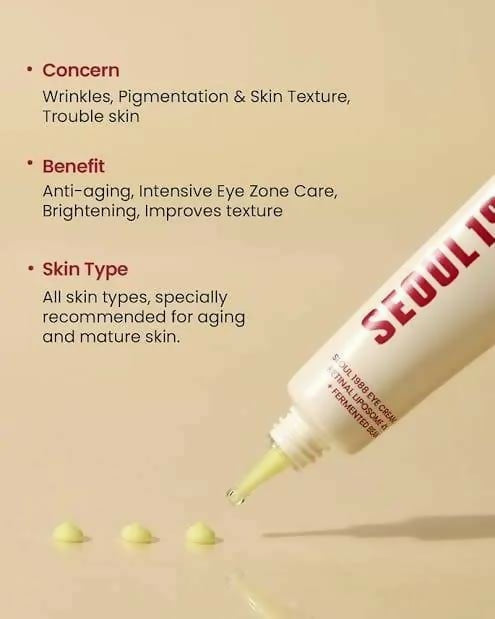 K-SECRET SEOUL 1988 Eye Cream: Retinal Liposome 2% + Fermented Black Bean – Advanced Anti-Aging & Brightening Formula – 30ml