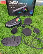 Motorcycle Helmet Bluetooth Headset Bluetooth 5.3 Smart Noise Reduction IPX6 Waterproof HiFi Headphones ~ Rechargeable