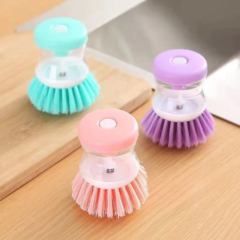 Mini Kitchen Liquid Dish Cleaning Brush | Scrubber Tool, Oil-Resistant, Scrubbing Sponge Remove Stains (Random color)