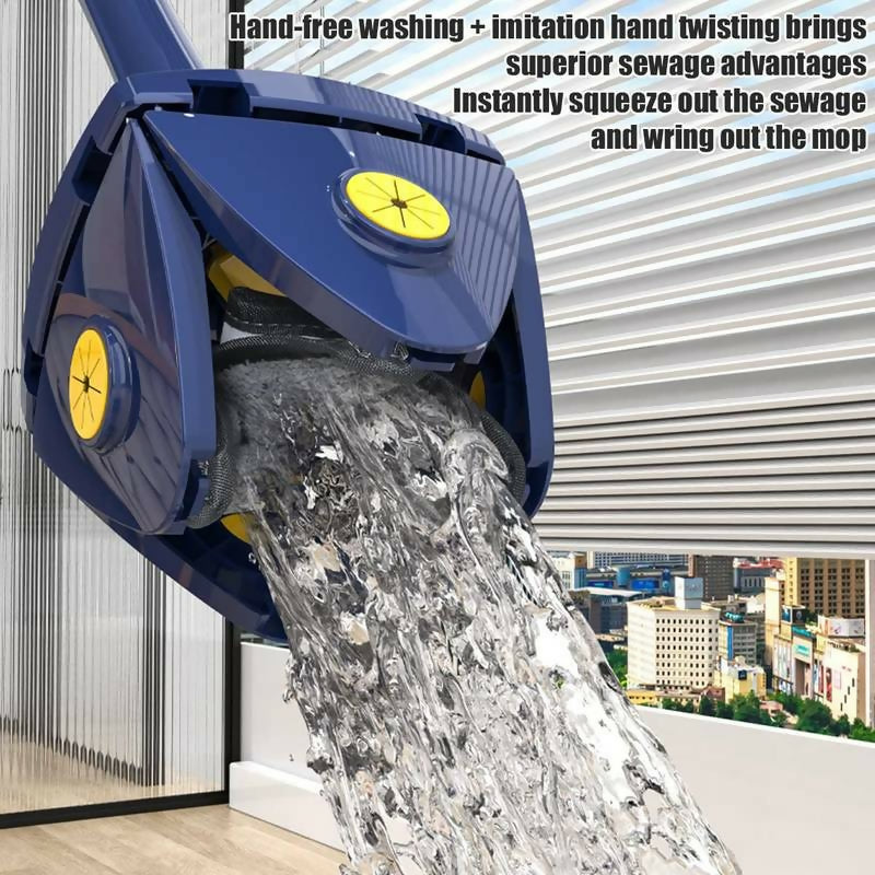 360° Rotatable 4 leaf clover twist water Auto squeezes Mop Adjustable corner Mop self squeezing wringing Multifunctional Ratating Mop for floor wall window