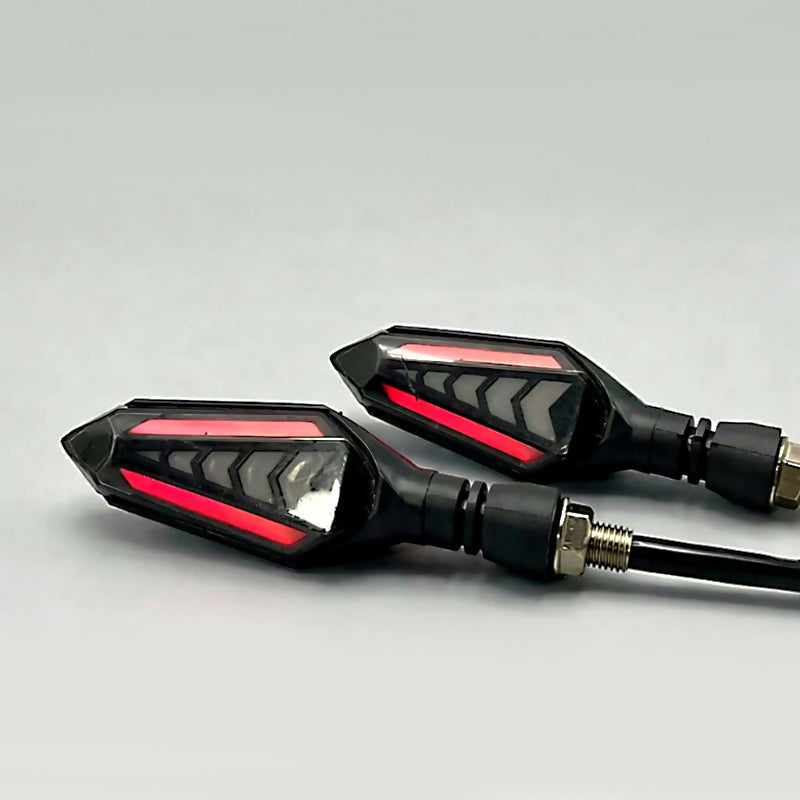 Universal 12V LED DRL Flowing Turn Signal Indicators – 2 Pcs Sequential Arrow Bike Indicators