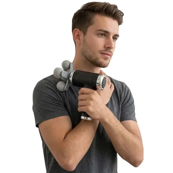Five Head Massage Gun | Rechargeable Deep Tissue Muscle Massager | 9 Massage Heads | 6 Speed Levels | Model BLD-780 | Random color