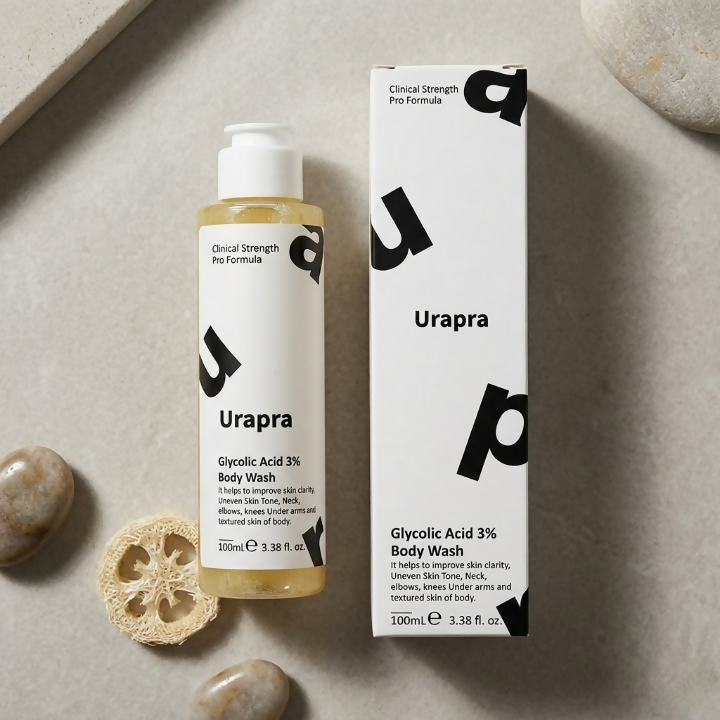 Urapra Glycolic Acid 3% Body Wash – Exfoliating Body Cleanser for Smooth & Brighter Skin l 100ml