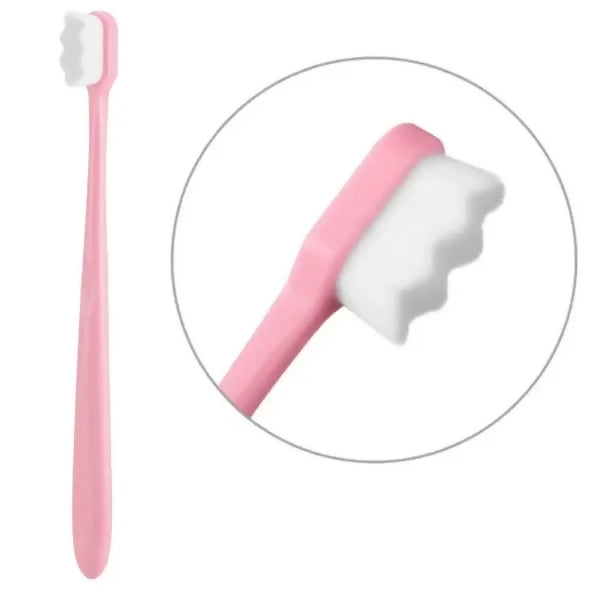 Nano Toothbrush with Travel Case | Ultra Soft Micro-Nano Bristles | For Sensitive Gums, Adults & Kids | Pink