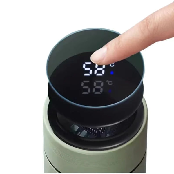LED Temperature Display Water Bottle Stars Design | Smart Stainless Steel Vacuum 500ml Flask | Random Color LED Temperature Display Water Bottle