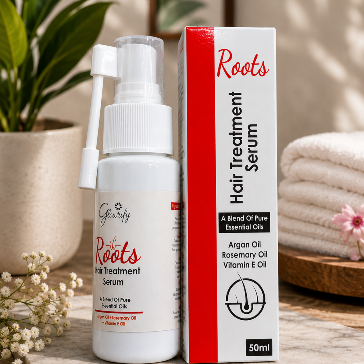 Glowrify Roots Hair Serum 50ml | Nourishing Scalp Treatment for Healthier-Looking Hair