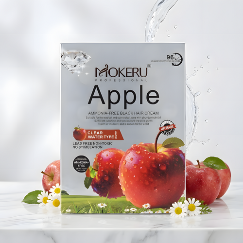 Mokeru Professional Apple Ammonia-Free Black Hair Cream – Non-Toxic Fast Hair Dye for Men and Women