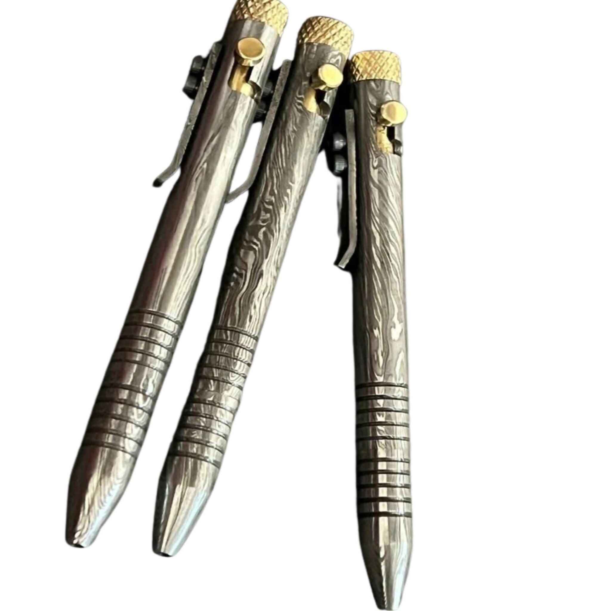 Ballpoint Pen, Handmade Damascus Steel with Free 2 Refills & Wooden Box