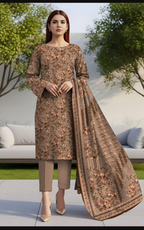 3-Pieces Printed Lawn Suit For Women Eid Wedding Wear