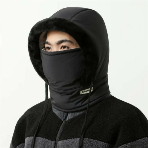 Hoodie Beanie Bonnet Cap Universal Winter Thermal Balaclava Hood with Integrated Face Mask and Windproof Fleece Lining for Extreme Cold Weather Protection ( random colour )