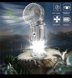 6 in 1 portable outdoor LED camping lantern with fan solar charge rechargeable light energy saving tent lamp flashlight