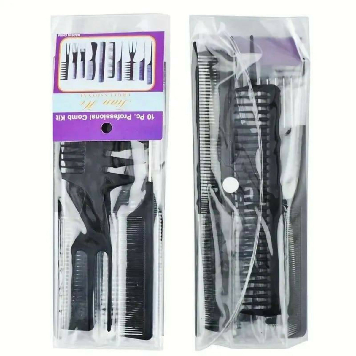 10 Pcs Professional Hair Styling Comb Set | Barber & Salon Hairdressing Combs Kit