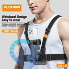 PLOKAMA CX10 Action Camera Chest Mount Holder – 360° Adjustable Harness Strap for Sports, Hiking & Vlogging