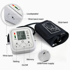 Digital Blood Pressure Monitor | Upper Arm Automatic BP Machine with Large LCD Display, Memory Storage & Voice Function