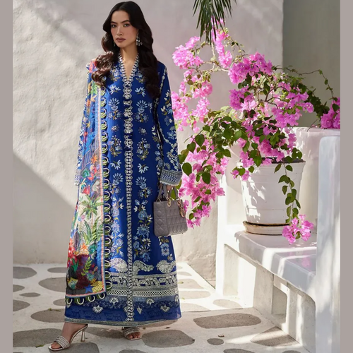 Unstitched Suit, Faiza Saqlain Summer Lawn, Pure Lawn Fabric for Elegant Styles