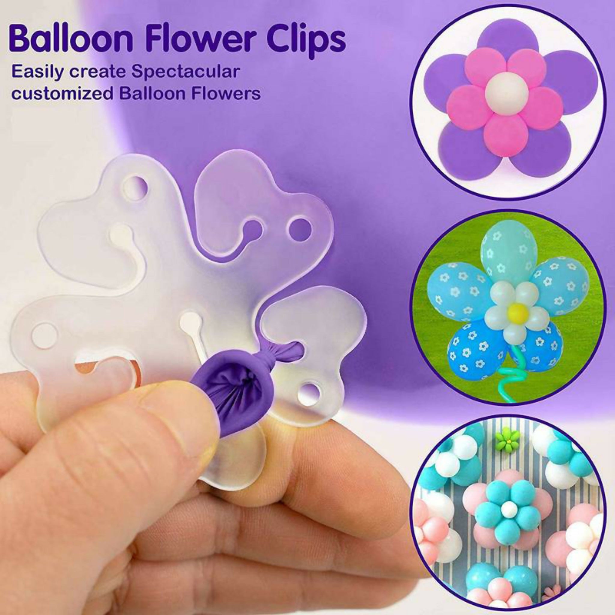 Pack of 10 Balloons Clips – Flower Stand Balloon Holders for Birthday, Wedding & Party Decorations