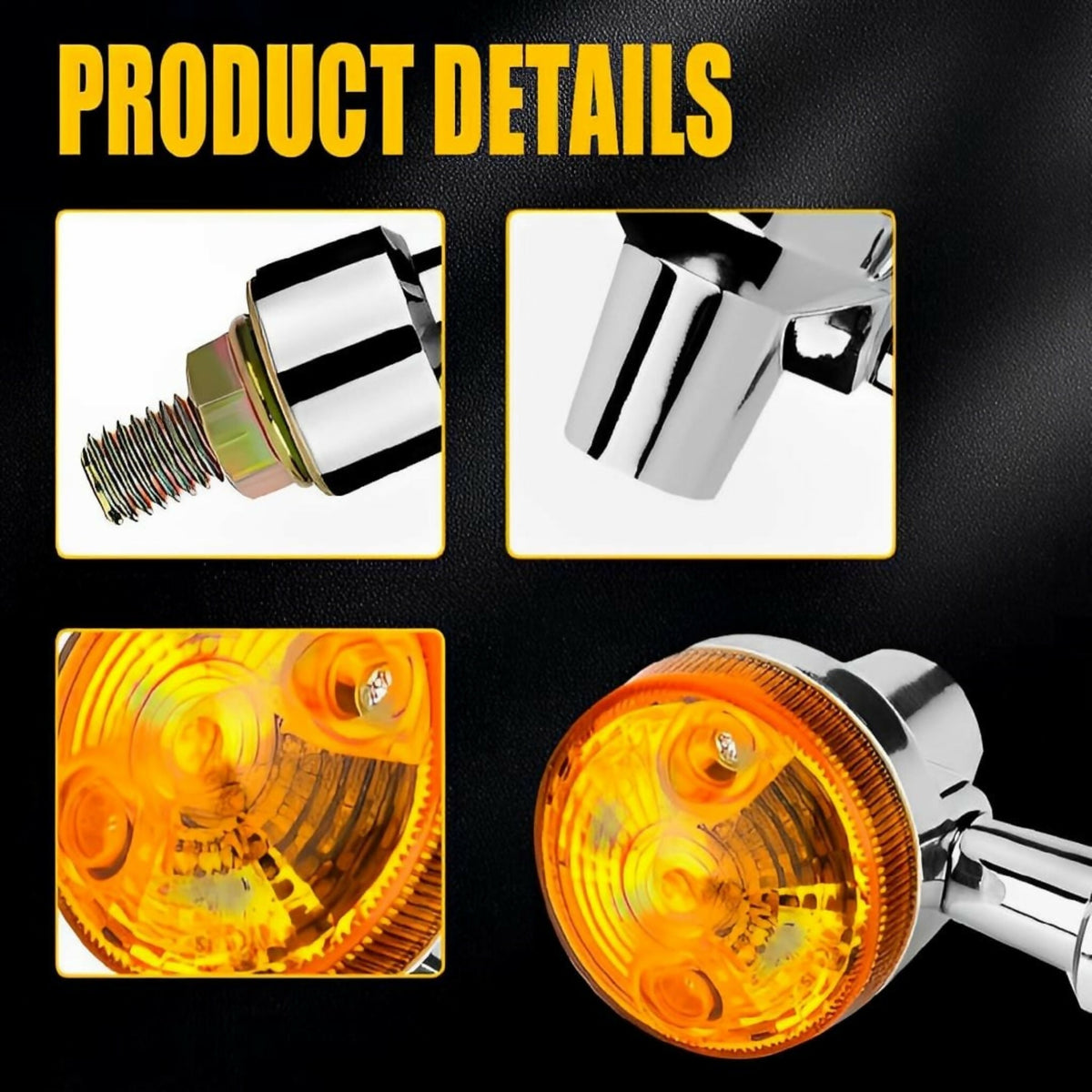 Pack of 4 Universal Motorcycle Turn Signal Indicators