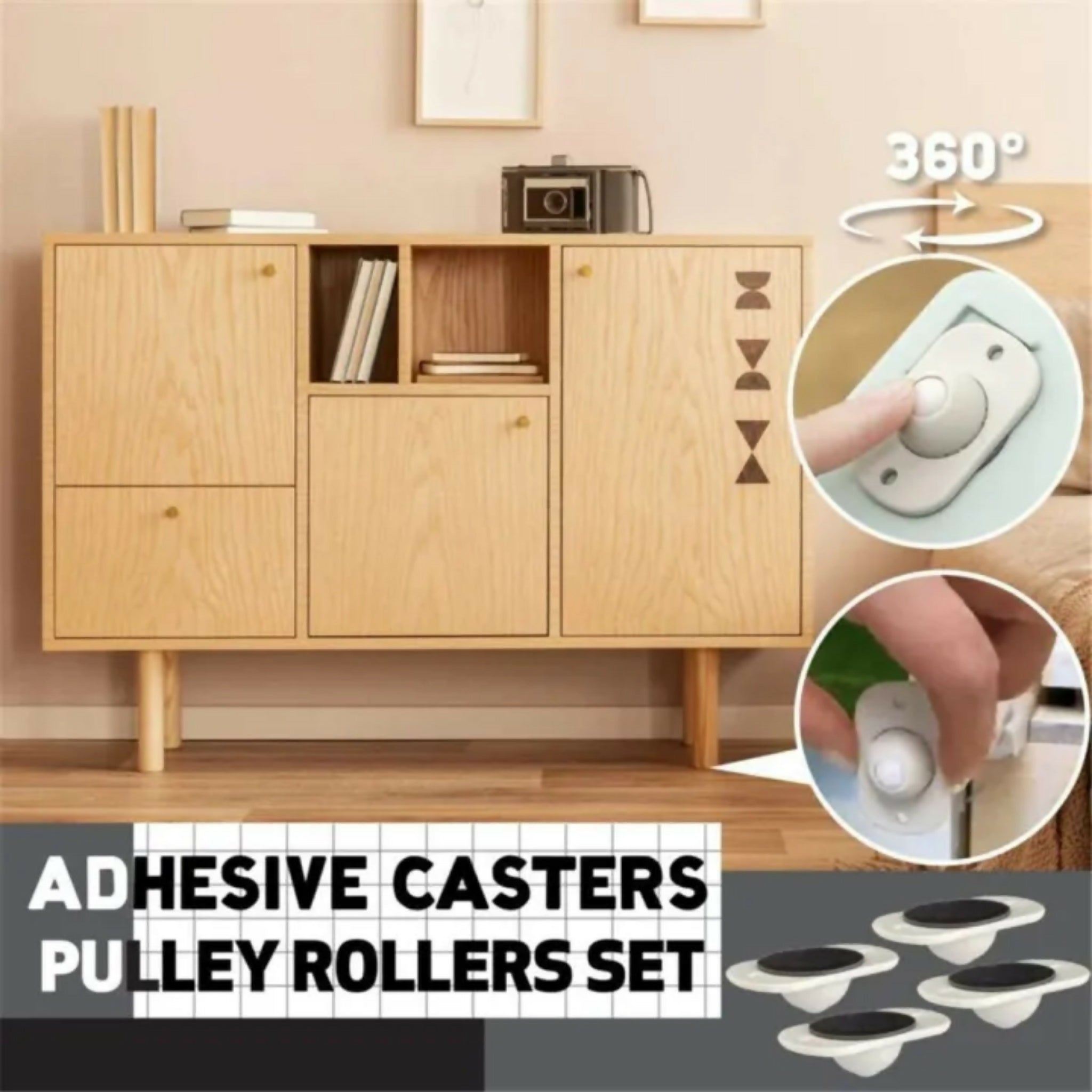 Pulley Wheel Pack of 4 Pcs – Smooth Rotation Card Packing Wheels | Compact & Easy-to-Use Utility Rollers