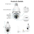 Speed-X Bulb Camera 1080P WiFi 360° Panoramic Security Camera | Night Vision & Two-Way Audio
