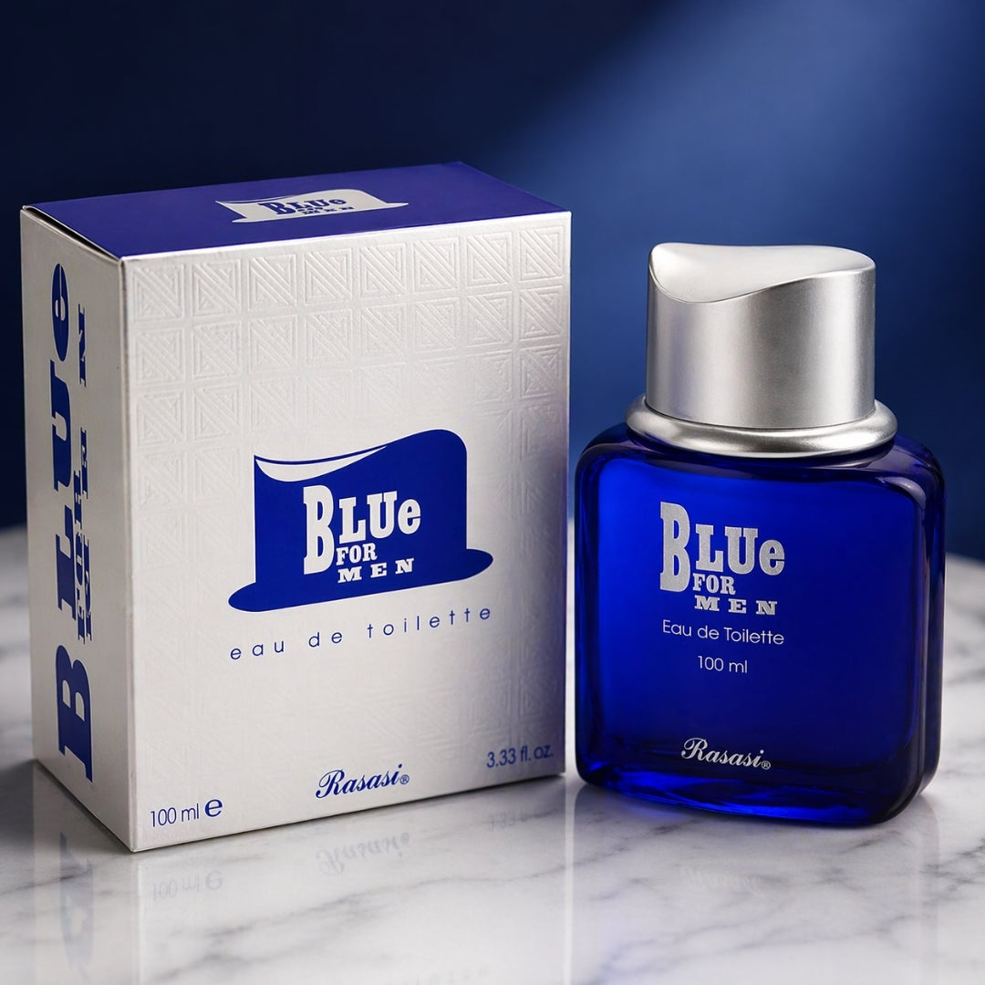 Rasasi Blue for Men Eau De Toilette 100ml features a fresh citrus aromatic fragrance with a light and balanced scent profile. Suitable for daily wear, office use, casual outings, and regular use, it comes in a convenient spray bottle.