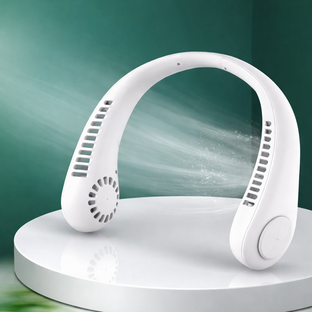 Rechargeable Air Cooler, Portable Bladeless Neck Fan Rechargeable Hands Free