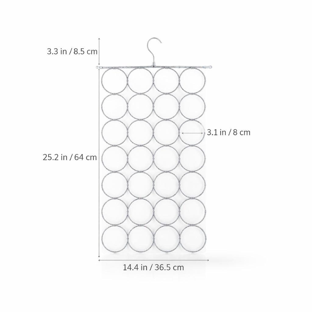 Ring Scarf Hanger Organizer Foldable Closet Storage Hanger