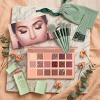3In1 Make up combo set _ Brush stick + 18 color Eyeshadow palette+13 Pcs Make up Brushes kit.