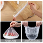 100 PCS Disposable Food Cover Plastic Bags – Transparent Fresh Food Storage & Wrap Bags (Pack Of 01)