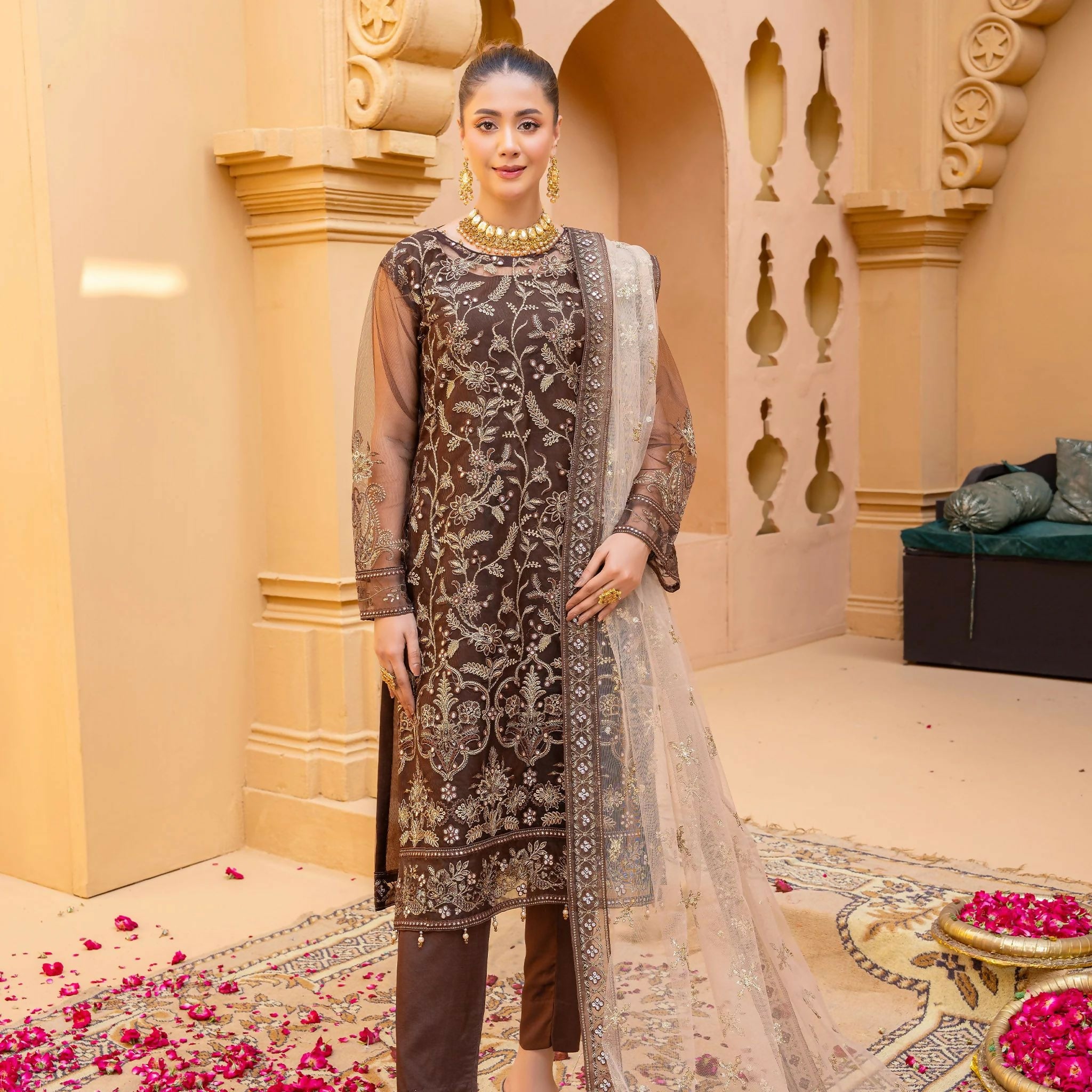 Semi-Stitched Net Dress