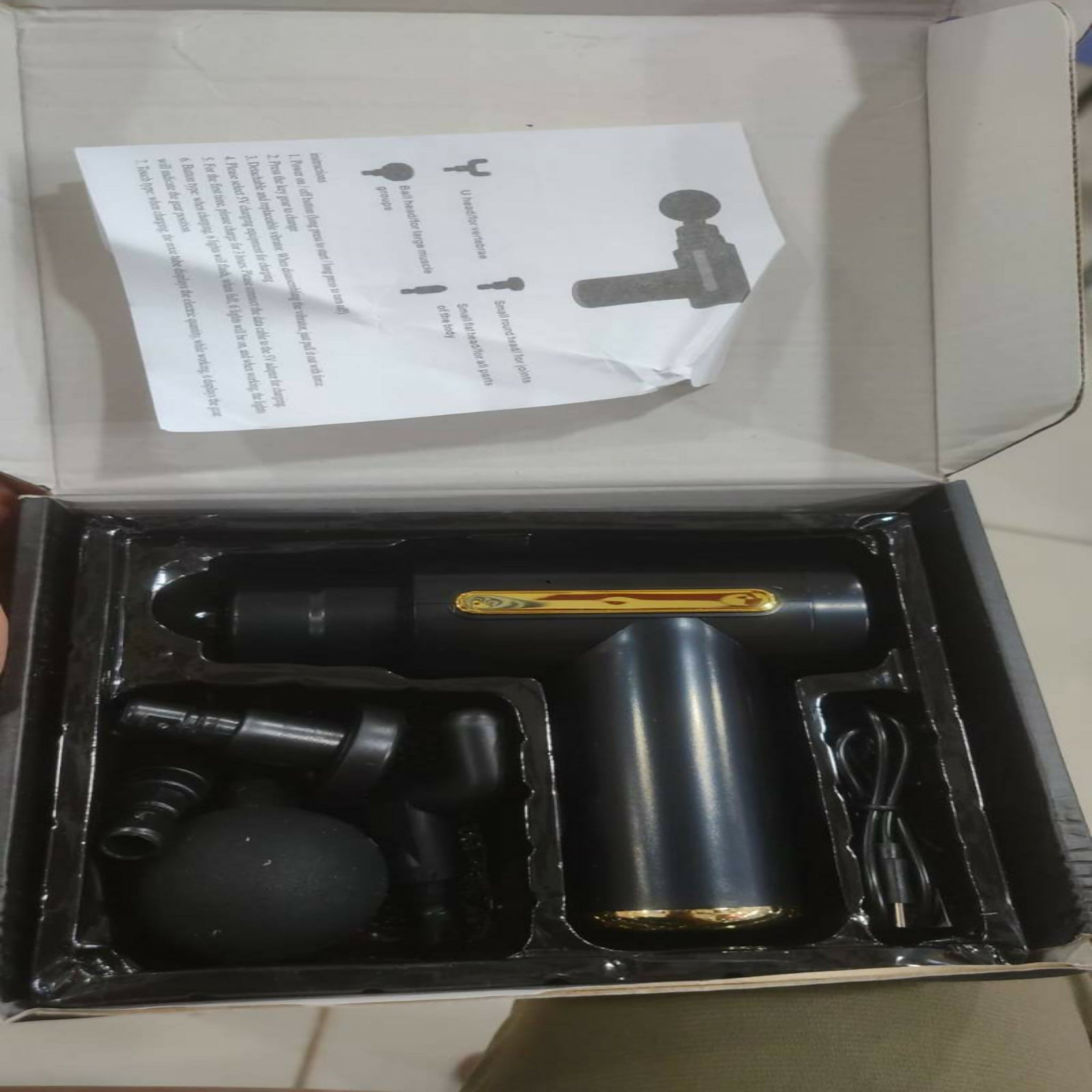 Professional Smart Percussion Massage Gun – Deep Tissue Muscle Massager with 4 Interchangeable Heads