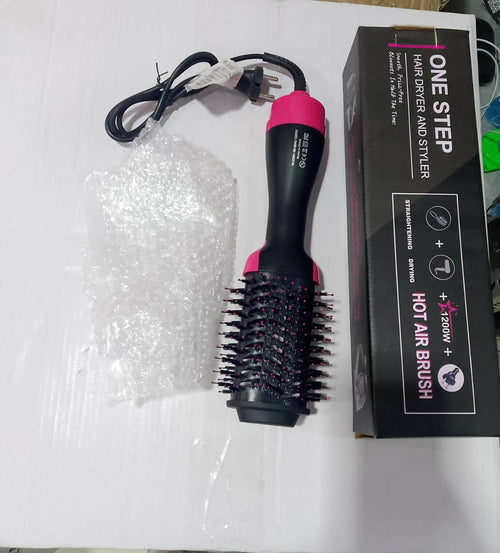 One Step Hair Dryer and Styler – Professional 1200W Hot Air Brush with Heavy-Duty Power Cord & Plug for All Hair Types