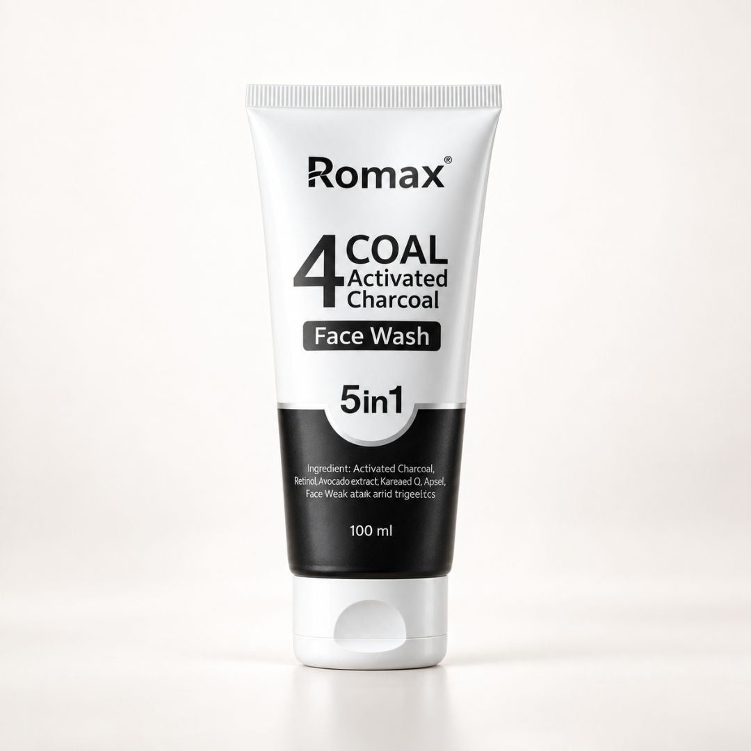 Romax Activated Charcoal 5 In 1 Face Wash 100ml