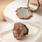 Rose Shaped Pocket Makeup Mirror, Portable Cosmetic Mirror - Pack of 2