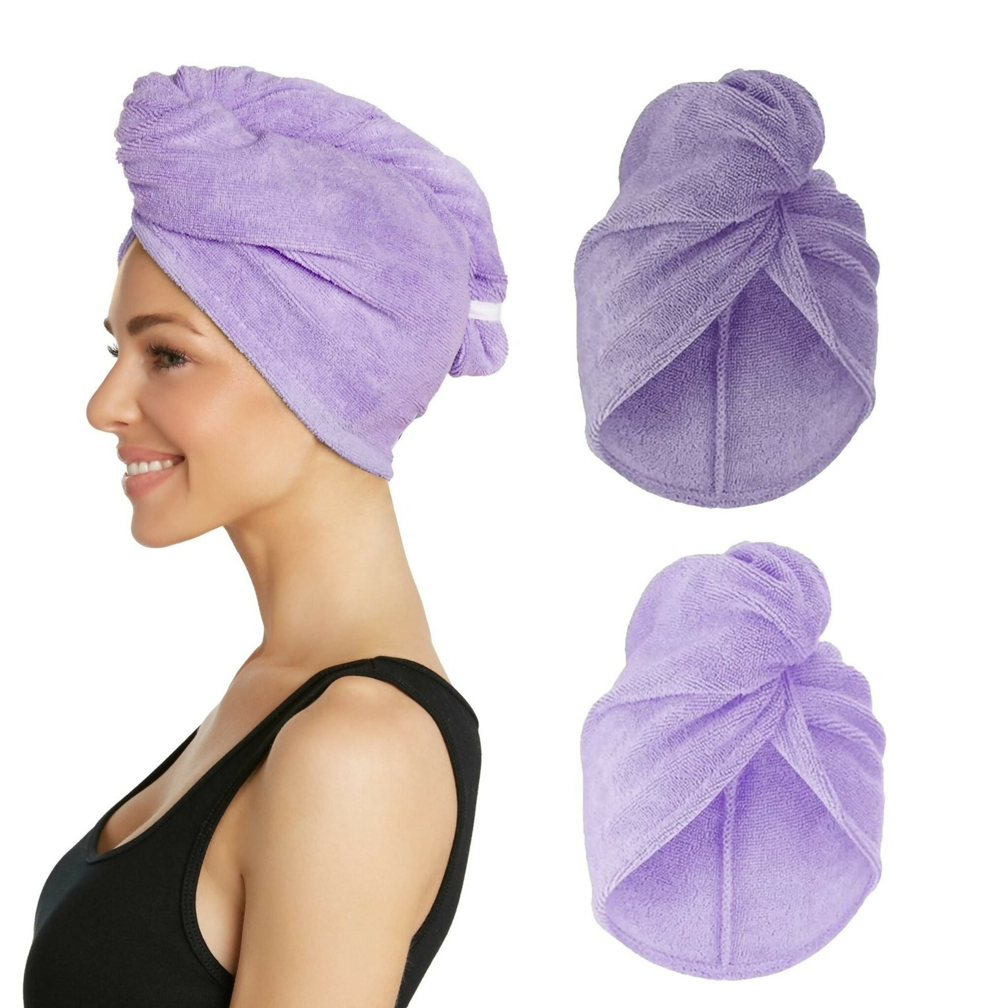 Pack Of 2 Super Absorbent Quick Dry Hair Towel