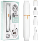 4-in-1 Electric Lady Shaver for Women | Rechargeable Cordless Hair Remover | Bikini Trimmer, Nose & Eyebrow Trimmer | For Face, Legs & Underarms
