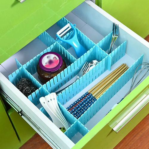 Pack of 4 Plastic Drawer Dividers – DIY Adjustable Partition Boards for Cabinets, Wardrobes & Household Storage.(Random Color)