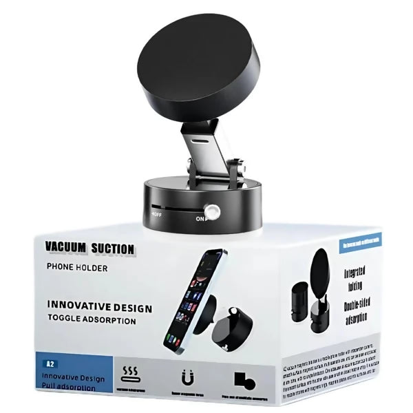 Magnetic Wireless Phone Holder with Foldable Suction Grip for Secure Mounting