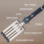 Hair Curler, Triple Barrel 15mm Ceramic Hair Waver Styling Tool