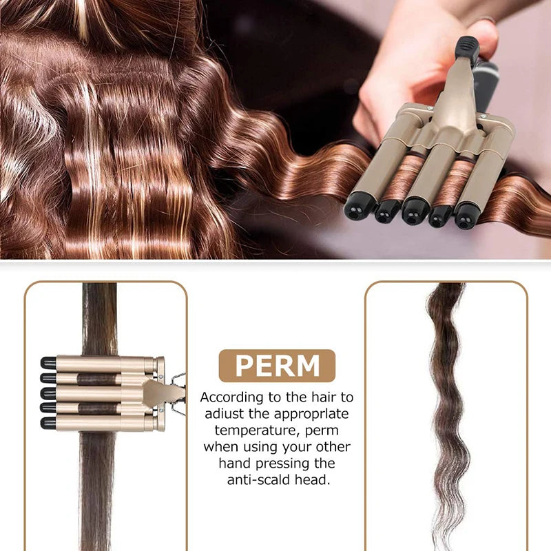 Hair Curler, Triple Barrel 15mm Ceramic Hair Waver Styling Tool