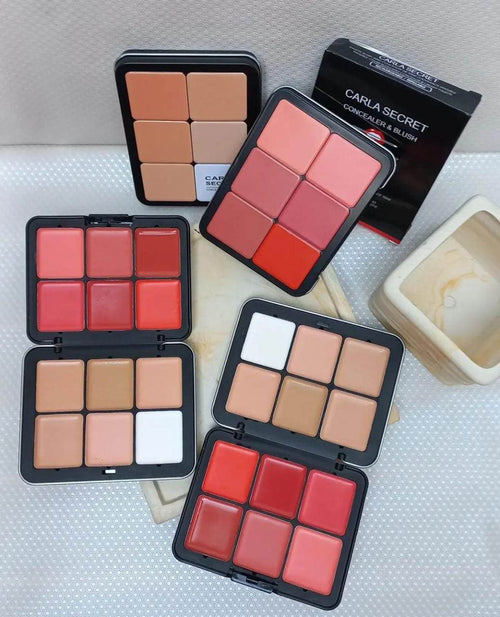 Carla Secret Cream Concealer & Blush Palette – 12 Shades