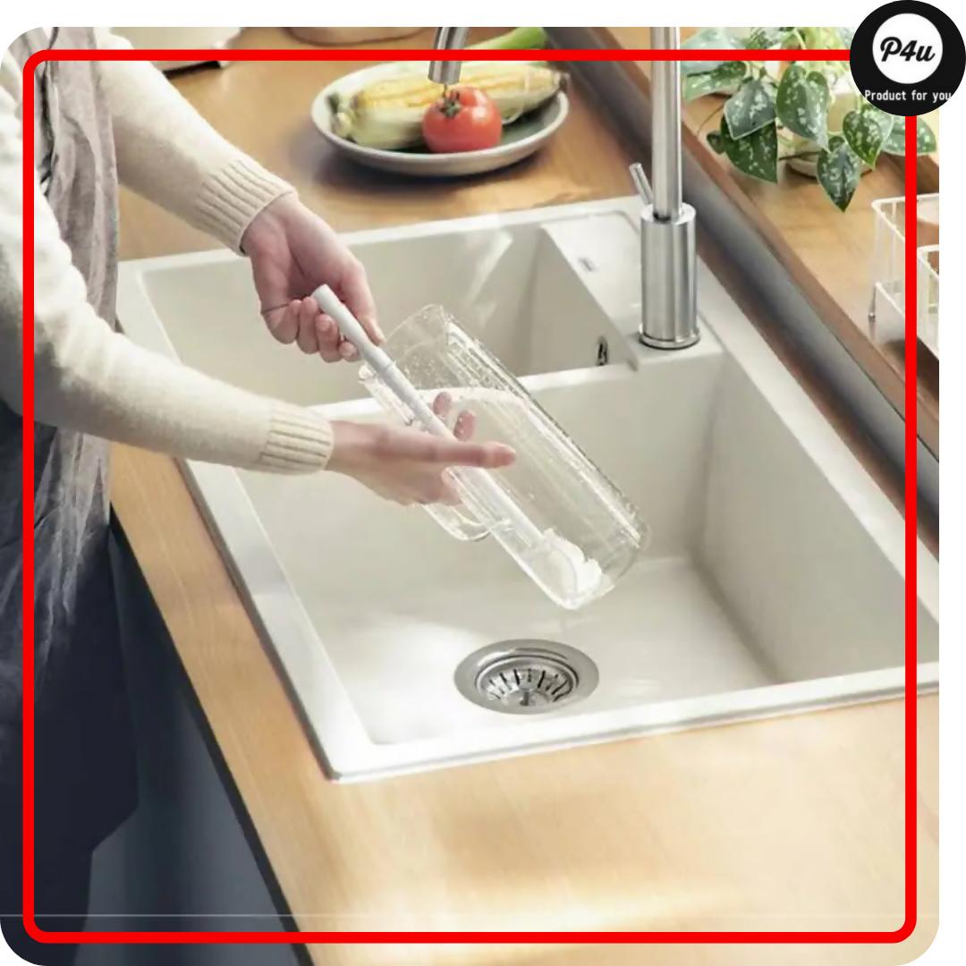 Silicone Bottle Cleaning Brush with Long Handle, for kitchen & household use