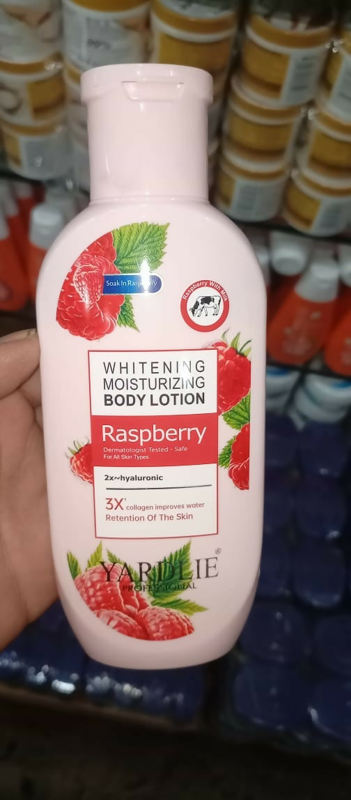 Yardlie Professional Raspberry Whitening & Moisturizing Body Lotion: Enhanced Hydration and Radiance Formula with Hyaluronic Acid and Collagen