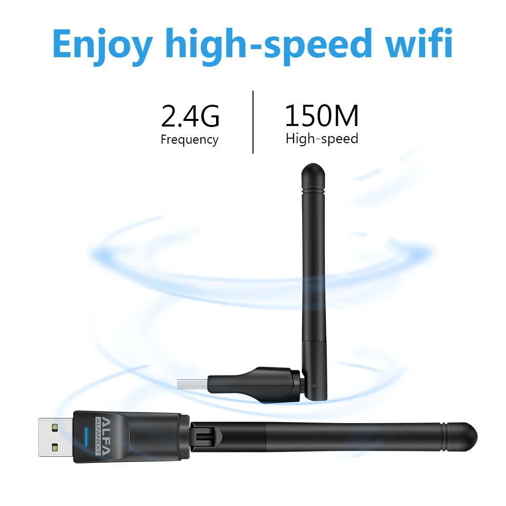 ALFA USB WiFi Adapter W114 with External Antenna for PC and Laptop