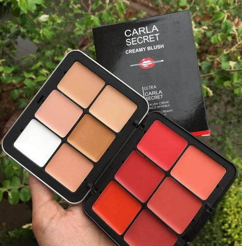 Carla Secret Cream Concealer & Blush Palette – 12 Shades