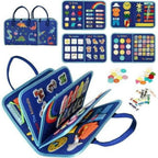 Reusable Montessori Busy Book for Toddlers | 4-Page Educational Activity Book with Stickers & Flashcards