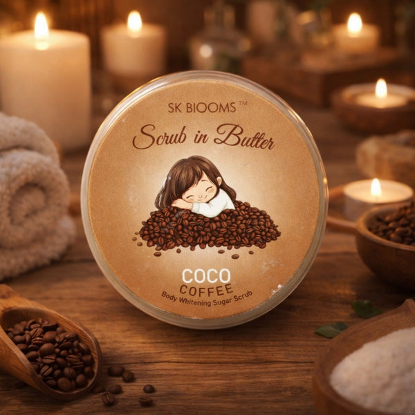 SK Blooms Coffee Scrub in Butter 2 in 1 Exfoliating Moisturizing Body Care